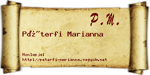 Péterfi Marianna névjegykártya